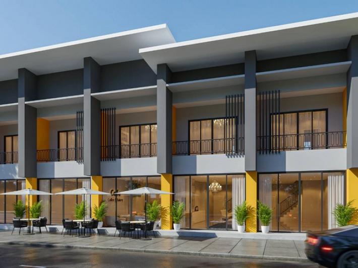  Selling a 2-storey commercial building, 8 booths, next to a 4-lane road, Phayao-Pa Daet line, Padad district, Chiang Rai province.