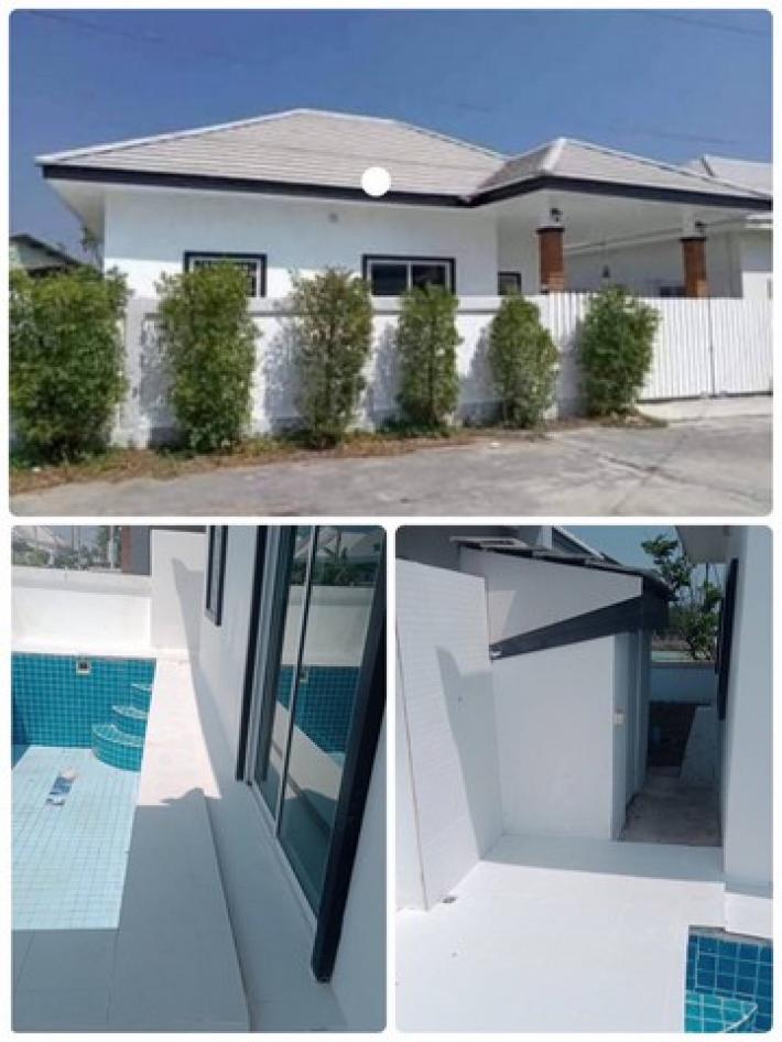 ขายบ้านใหม่พร้อมสระว่ายน้ำส่วนตัว  โครงการ  THREE T HOME ( บ้านต้นต่อตอง )จ.เพชรบุรี 